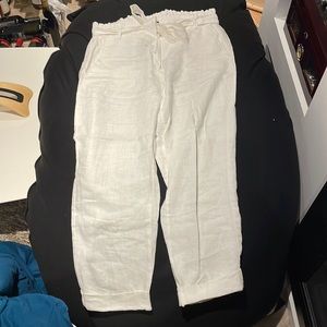 White linen pants